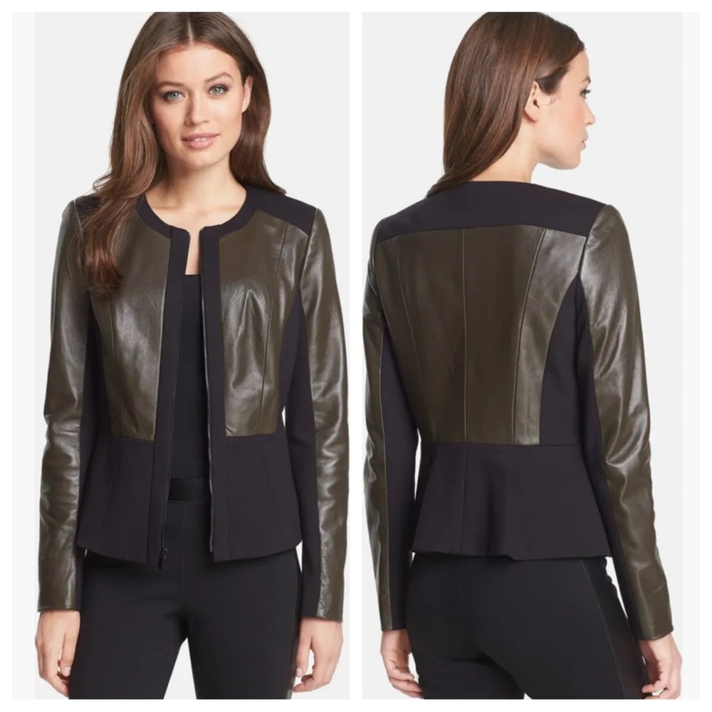 Leather! Classiques Entier Ponte & Leather Zip Jacket